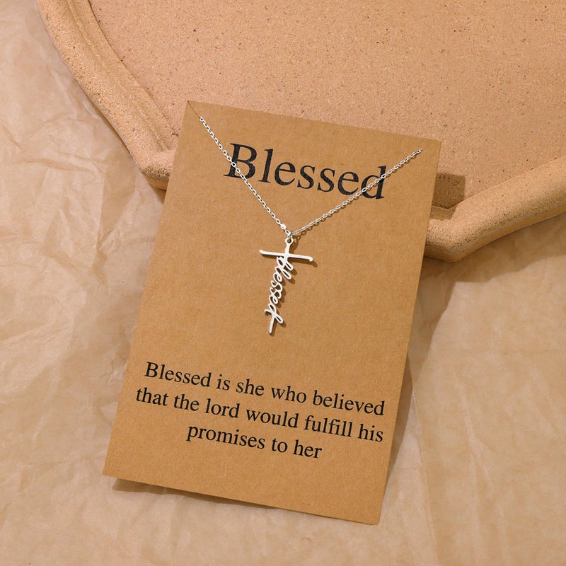 Lcherry Blessed Cross Necklace - Birthday Gifts for Women, Religious Christian Baptism Necklace Gifts for Women - Image 5